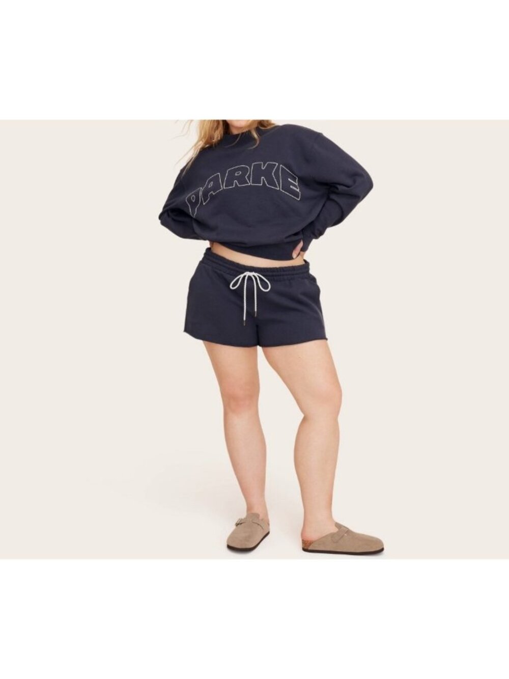 RARE Parke X Target Navy Blue Womens Mockneck Sweatshirt & Mid Rise Drawstring